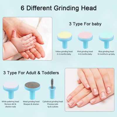 Portable Adult Baby Electric Nail Trimmer  Safe Kids Adult Grinder Quiet Nail Care Cutter polish and trim for nail