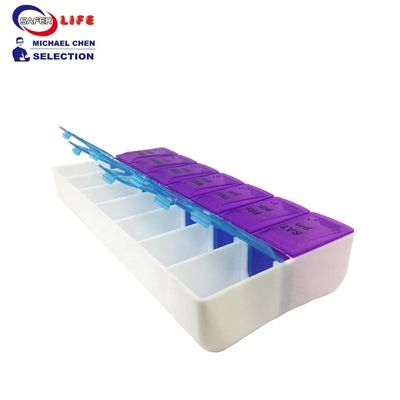 High quality Plastic 7 Days weekly Pill Box  14 Compartments daily use stock available reminder