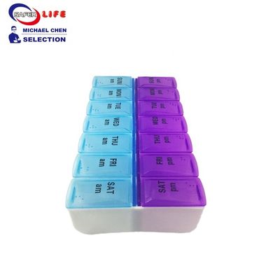 High quality Plastic 7 Days weekly Pill Box  14 Compartments daily use stock available reminder
