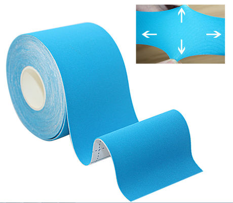 Wholesale  5cm*5M  sports athlete tape golf tennis  kinesiology tape Nylon 4 way  kinesiology sports  tape blue