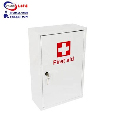 Medical equipment wall mounted medicine steel metal first aid container cabinet