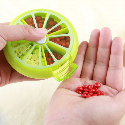 Small weekly medicine dispenser mini kid pill box  7 cases  round tablet case for children or adult