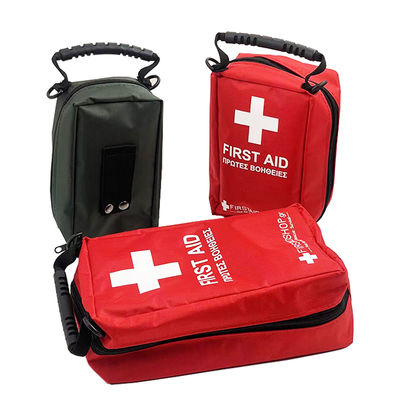 Green Travel First Aid Kit Camping Hiking Outdoor Survival Kit Bag case Pouch Handle Sport Emergency Bag Red