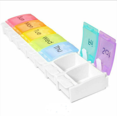 Amazon hot sell Weekly Pill Organizer Travel Portable Pill Cases  Daily Pill Box 7 Compartments to Hold Vitamin Fish oil