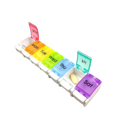 Amazon hot sell Weekly Pill Organizer Travel Portable Pill Cases  Daily Pill Box 7 Compartments to Hold Vitamin Fish oil