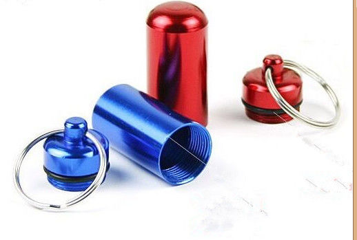 Medical portable promotion pill box keychain aluminum pill case medicine box
