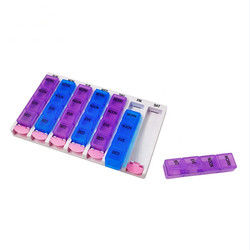 Weekly pill box 28 pill storage cases smart pill box organizers 4 cases MORN NOON EVE BED  detach button medicine case